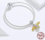 QUEEN BEE Sterling Silver Snake-Chain Charm Bracelet