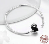 DELICATE LIFE Sterling Silver Snake-Chain Charm Bracelet