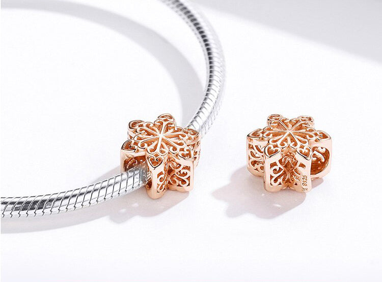 ELEGANT SNOWFLAKE Christmas Sterling Silver Charm