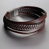 Geometric Leather Multilayer Bracelet