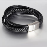 Geometric Leather Multilayer Bracelet
