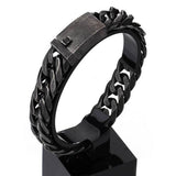 Vintage Brushed Black Steel Bracelet