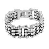 Heavy Stainless Steel Double-width Bike Chain Bracelet