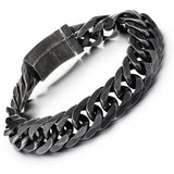 Vintage Brushed Black Steel Bracelet