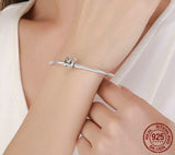 CUTE FRENCH BULLDOG Sterling Silver Snake-Strand Charm Bracelet