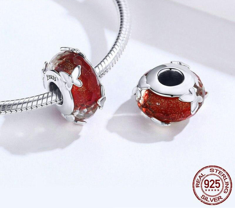 DANCING BUTTERFLY Murano Sterling Silver Charm