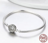 DELICATE LIFE Sterling Silver Snake-Chain Charm Bracelet