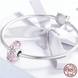 SPRING FLOWERS Murano Sterling Silver Charm