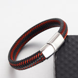 Red Leather Infinity Wristband