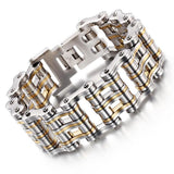 Heavy Stainless Steel Double-width Bike Chain Bracelet