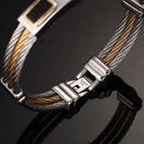 HOLY CROSS Bracelet with 3 Row Wire Chain Bangle