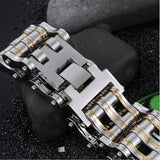 Heavy Stainless Steel Double-width Bike Chain Bracelet