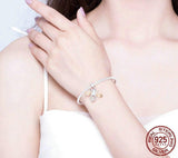 QUEEN BEE Sterling Silver Snake-Chain Charm Bracelet