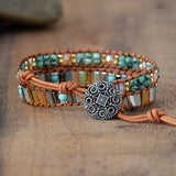 BRACELET WITH JADE AND SEVEN COLOUR CRYSTALS