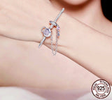 HEART LOCK AND KEY Sterling Silver Snake-Chain Charm Bracelet