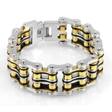Heavy Stainless Steel Double-width Bike Chain Bracelet