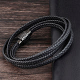 Leather Multi Layer Braid Rope Wristband