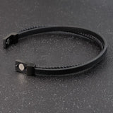 Black-Brown Men's Leather Bracelet