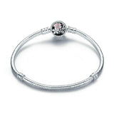 CHERRY BLOSSOM Sterling Silver Snake-Chain Charm Bracelet