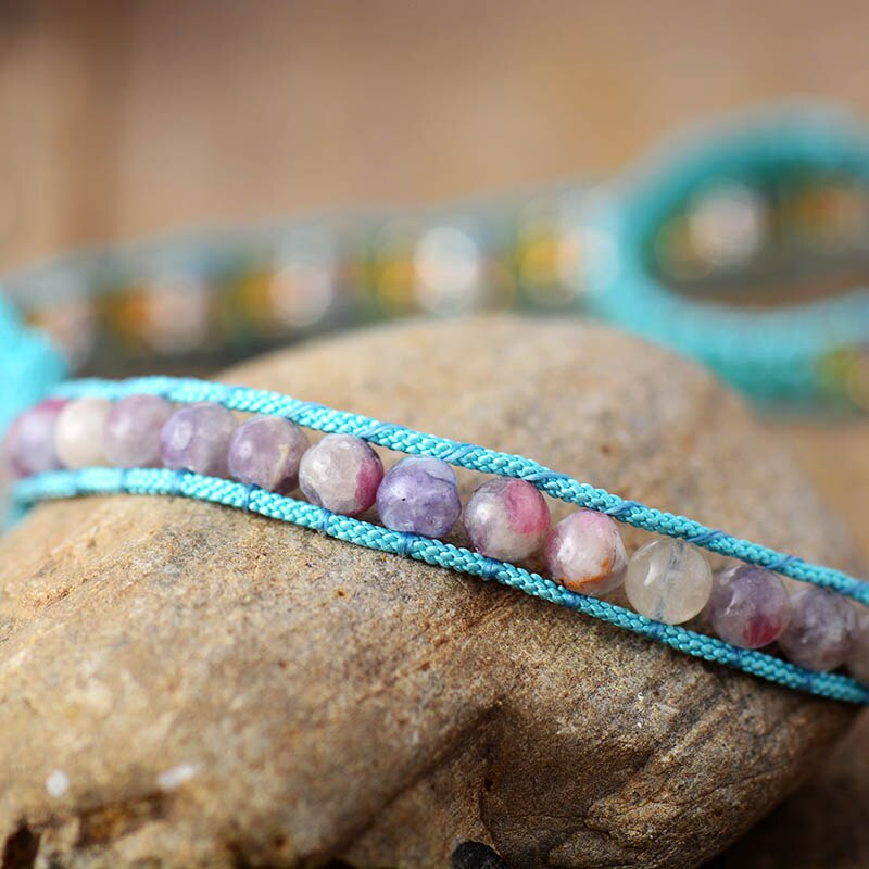 LACE WRAP BRACELET WITH TOURMALINE STONE