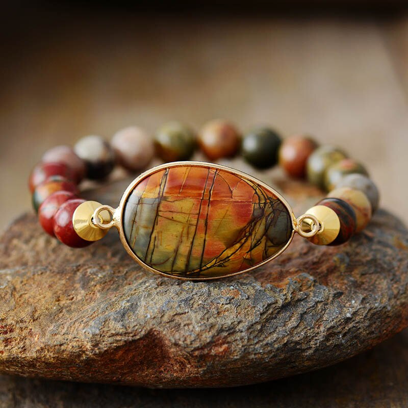GEMSTONE BRACELET WITH PICASSO JASPERS
