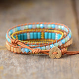 WRAP BRACELET WITH TURQUOISE AND RHINESTONE