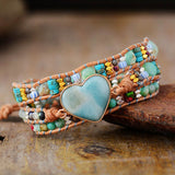 SPIRITUAL HEART AMAZONITE WRAP BRACELET