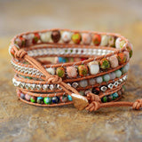 CHAKRA WRAP BRACELET WITH JASPER AND ONYX