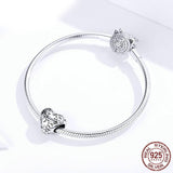 BRANCH PATTERNED HEART Sterling Silver Charm