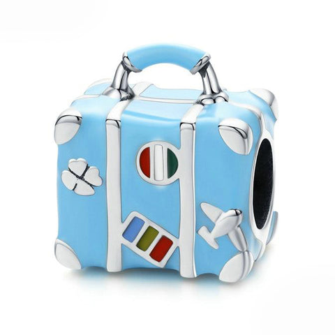 BLUE SUITCASE Sterling Silver Charm