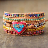 COLOURED HEART WRAP BRACELET