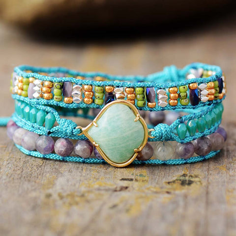 LACE WRAP BRACELET WITH TOURMALINE STONE