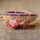 COLOURED HEART WRAP BRACELET