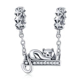 ADORABLE CAT Sterling Silver Charm