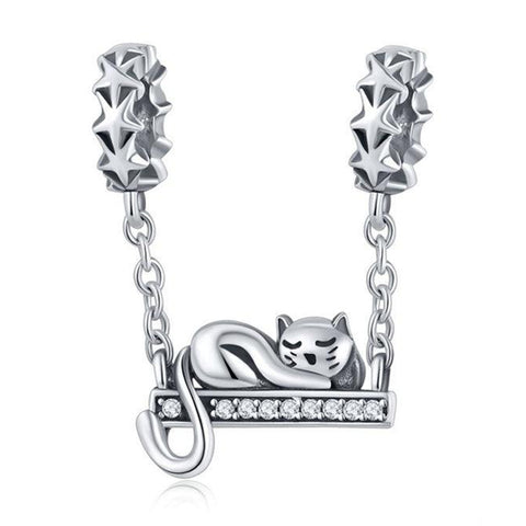ADORABLE CAT Sterling Silver Charm