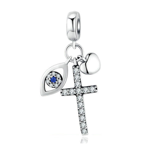 GUARDIAN Cross Sterling Silver Charm