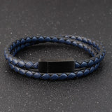 Woven Leather Two-tone Wraparound Bracelet