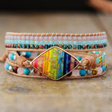 GEOMETRIC CHAKRA BRACELET WITH JASPER AND JADE