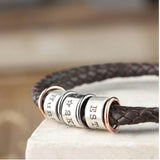 Leather and Silver Story Bracelet