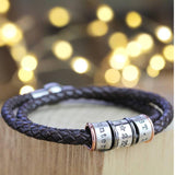 Leather and Silver Story Bracelet