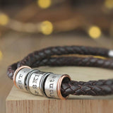 Leather and Silver Story Bracelet