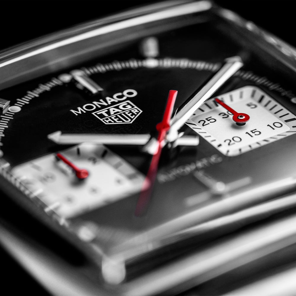 TAG HEUER WATCH MONACO HEUER 02 AUTOMATIC - LEATHER STRAP