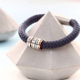 Personalised Para Copper and Silver Mens Bracelet