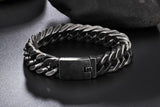 Vintage Brushed and Polished Black Steel Bracelet