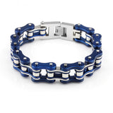 Blue/Silver Motorcycle Chain Bracelet