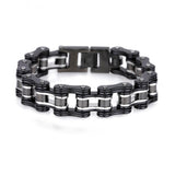 Black/Silver Motorcycle Chain Bracelet