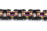 Black/Purple/Gold Motorcycle Chain and Link Bracelet