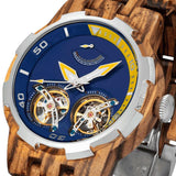 Wilds - Men's Dual Wheel Automatic Zebra Wood Watch