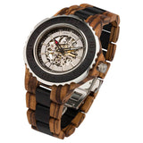 Wilds - Men's Genuine Automatic Zebra & Ebony Wooden Watch