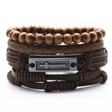 HOLY CROSS Multilayer Vintage Leather Wrap Bracelet